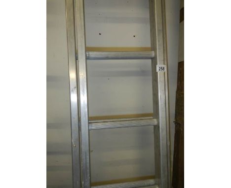 An aluminium double ladder