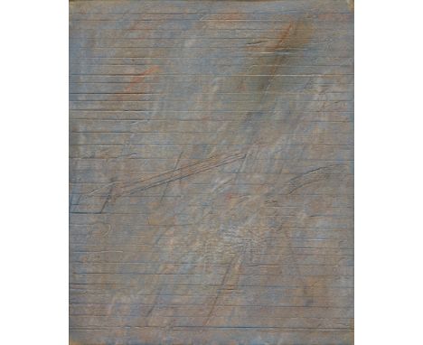 Karl Fred Dahmen, Ohne TitelMischtechnik auf Leinwand auf Holz 60 x 50 cm. Gerahmt. Rückseitig auf dem Holz signiert und dati