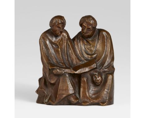 Ernst Barlach, Lesende Mönche II (Die Buchleser)Bronze. Höhe 13,8 cm. Rechts unten signiert 'E. Barlach' und darunter der Gie