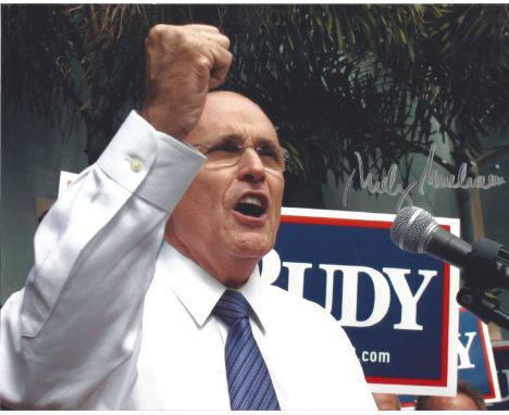Rudy Giuliani signed 10 x 8 colour photo. American politician, attorney, businessman, and public speaker who served as the 10