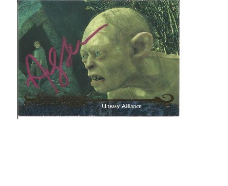 Andy Serkis signed Gollum Lord of the Rings trading card. Good Condition. All signed pieces come with a Certificate of Authen