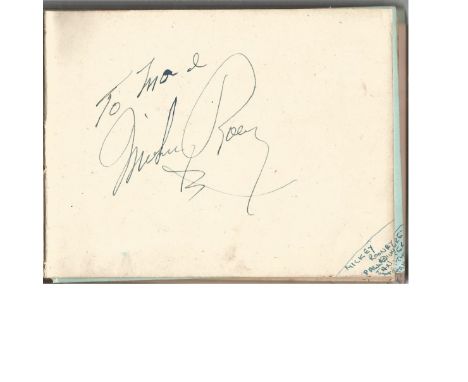 1940s vintage autograph album with about 80 autographs. Names are written on bottom RH corner on most pages. Includes Bernard