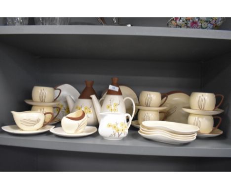 A part tea and dinner service by Carlton Ware in the Mimosa pattern