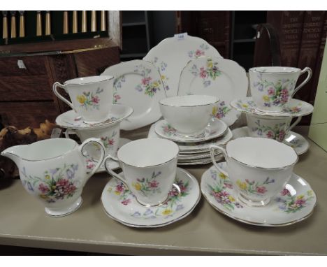A part tea service by Queen Anne in the Old Country Spray design