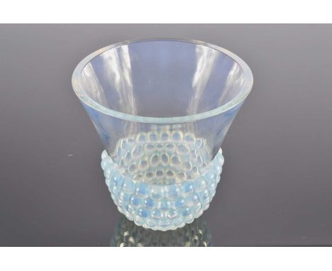 An Art Deco Lalique Glass Graines opalescent vase, 20cm high, Model No. 1042, etched mark for R. Lalique France to base, some