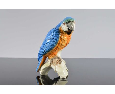 A W. Goebel porcelain figure of a Parrot, 22cm high, appears good