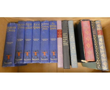 (SURTEES R. S.).&nbsp;&nbsp;Works. 6 vols. Col. &amp; other illus. by John Leech. Orig. blue pict. cloth, rather worn. 1920's