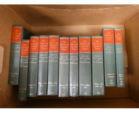 PEPYS SAMUEL.&nbsp;&nbsp;The Diary, ed. by Latham &amp; Mathews. 11 vols. Orig. green cloth. 1970's/1980's. 