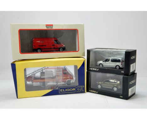 Diecast vehicle group comprising Eligor and Norev. Renault Van and others. NM to M in Boxes. (4)
