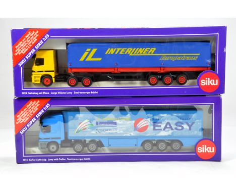 Siku 1/50 Diecast Truck duo comprising 3815 Large Volume Lorry and 3816 Lorry with Trailer. Nm to M in Boxes. (2)