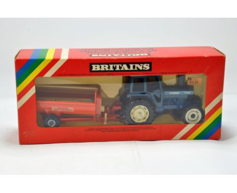 Britains 1/32 No. 9588 Ford 7710 Tractor and Manure Speader Set. NM to M in E Box.