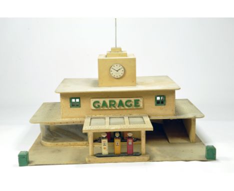 Triang Type Minic large wooden Garage and Service Station. An Attractive Piece that is wired for lighting but untested.