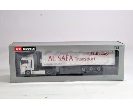 WSI 1/50 High Detail Diecast Truck Model comprising Al Safa Transport; MAN TGX XLX 4x2 REEFER TRAILER - 3 AXLE. M in Box.
