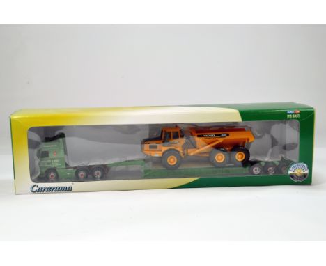 Cararama 1/50 Diecast Plastic Truck Issue. Volvo FH Low Loader with Dump Truck. Rawcliffe. NM to M in Box.
