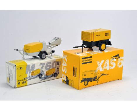 NZG 1/25 Atlas Copco XAS6 Compressor plus Conrad Putzmeister Mixokret M760. NM to M in Boxes. (2)
