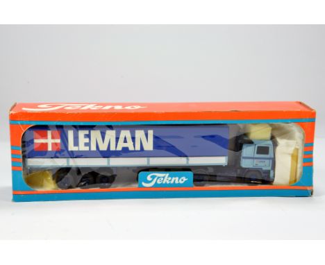 Tekno 1/50 Diecast Truck Issue. Volvo F12 Drop Side Curtain Trailer. Leman. NM to M in Box.