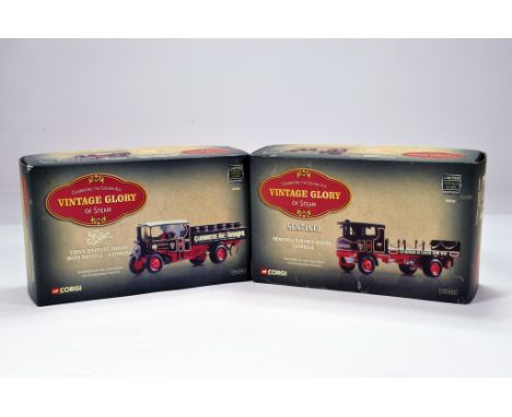 Corgi Commercial Truck Diecast Group. Vintage Glory. Comprising No. 80206 Foden Dropside and 80010 Sentinel flatbed wagon. Gu