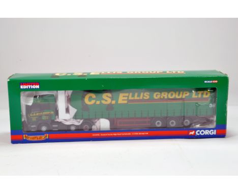Corgi 1/50 Commercial Truck Diecast Issue. Haulier of Renown. CC13703 Scania R Series High Roof Curtainside. C S Ellis. NM to