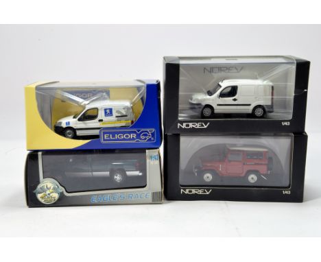 Diecast vehicle group in 1/43 comprising various issues from Norev, Eligor etc including Peugeot Vans, 4x4 and others. NM to 
