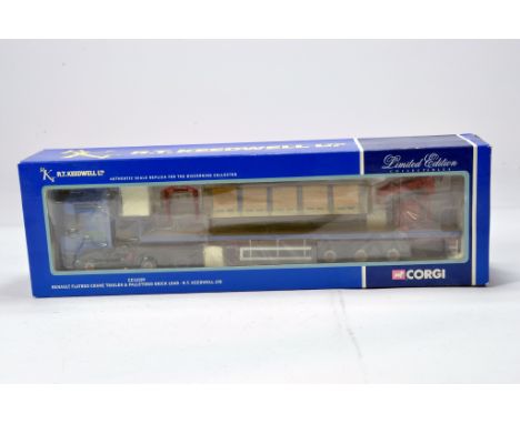 Corgi 1/50 Commercial Truck Diecast Issue. Hauliers of Renown. CC12109 Renault Flatbed Crane Trailer. R T Keedwell Ltd. M in 