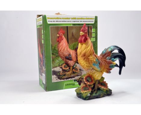 Decorative Ceramic Model of a Rooster with Motion Detector. Untested. 