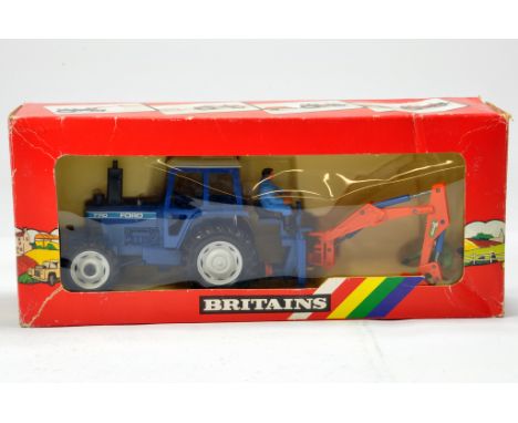 Britains 1/32 No. 9598 Ford 7710 Tractor and Rear Digger Set. NM to M in G Box.