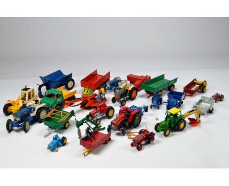 Britains and Siku and other group of 1/32 Farm Model Vehicles including Tractor and Implement issues for spares or repair. 