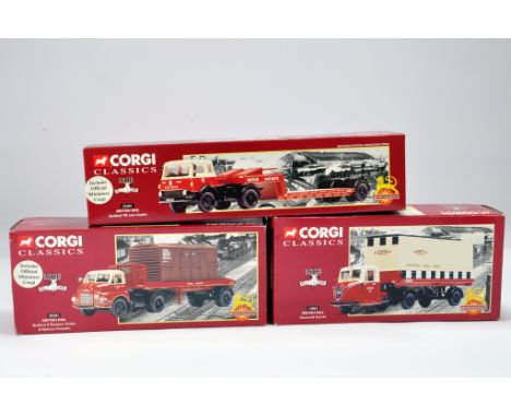 Corgi Commercial Truck Diecast Group. Comprising No. 22401 Bedford TK, 20301 Bedford S and 15003 Scammell Scarab. All British