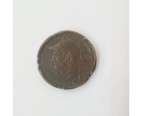 Interesting item, condor token adapted to a christening keepsake, edge inscribed 'Born 11.Jan 1768 Martin Taylor'