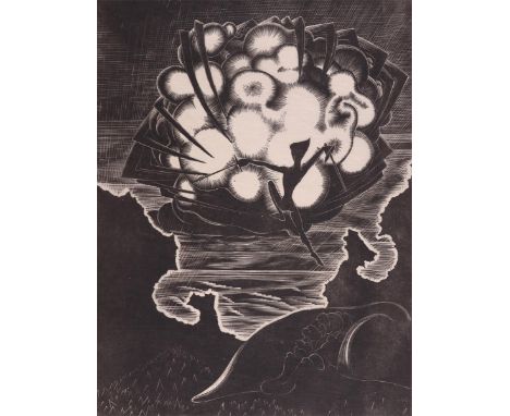 ‡Eric Henri Kennington RA (1888-1960)The World the Flesh and the Devil; Eternal ItchFour all woodcuts on tissue paper unframe