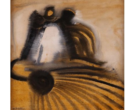 ‡Cecil Collins RA (1908-1989)Landscape: the gate of lifeSigned and dated 1963 also signed titled and dated versoOil on board3