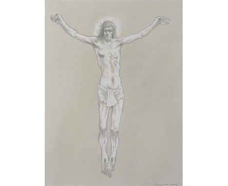 ‡Peter Howson OBE (Scottish b.1958)RiseSigned and dated 2012Pencil heightened with white on cream paper39.5 x 29cmProvenance: