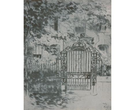 ‡Theodore Roussell (1914-1989)The Street Chelsea Embankment; A gate ChelseaTwo both signedBoth etchings15 x 20.5cm and 20.5 x