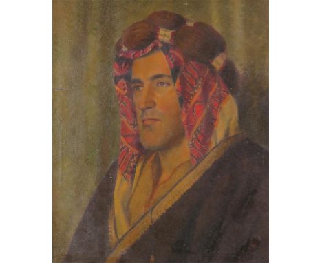 ‡Charles Frederick Tunnicliffe RA (1901-1979)Portrait of T. E. Lawrence (Lawrence of Arabia)SignedOil on canvas60.5 x 50.5cmT
