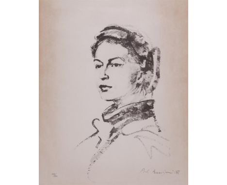 ‡Pietro Annigoni (1910-1988)Queen Elizabeth II 1954Signed and numbered 539/850Lithograph37 x 29cmProvenance:Blenheim Fine Art