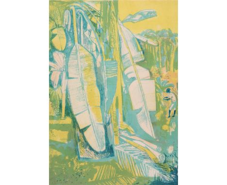 ‡John Minton (1917-1957)Jamaica Plantation Tropical landscape 1950Signed and numbered 11/50Lithograph37.5 x 27cm++Paper a lit