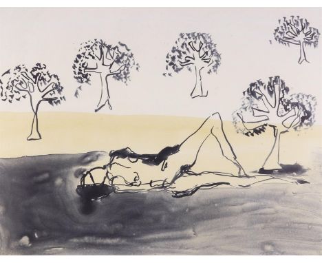 ‡Tracey Emin CBE RA (b.1963)Laying with the olive treesSigned and dated 2011 and numbered 38/150Lithograph55 x 71cmProvenance