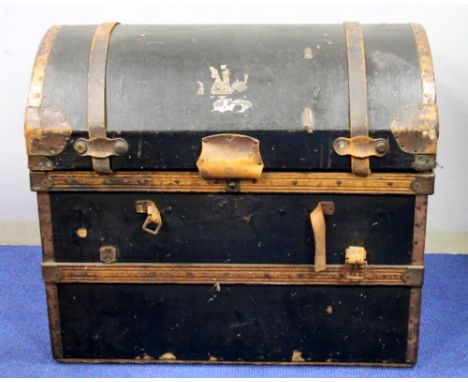 Victorian dome top trunk. 77cm wide