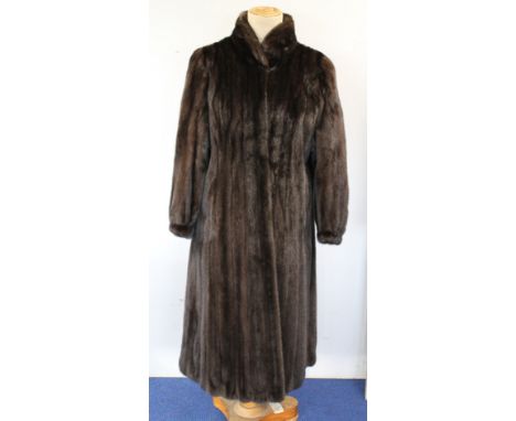 Lady's' vintage "Blackglama" dark mink full length fur coat retailed by Continental Furs, Blackpool, size approx 14,