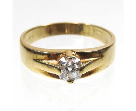 A gentleman's single stone diamond ring, approximately 0.5 carats, marks rubbed, 6.9g, size X, boxedInsurance valuation line 