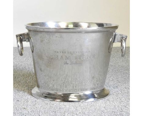 A metal wine cooler, with ring handles, 40cm wide