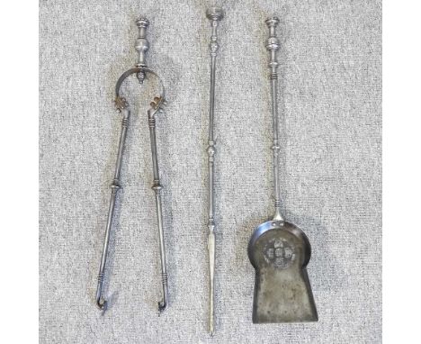 A set of blacksmith made fire tools (3)