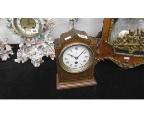 AN INLAID EDWARDIAN MANTLE CLOCK
