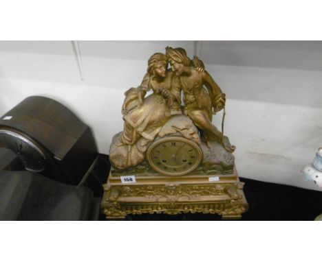 FRENCH ORMULU FIGURAL MANTLE CLOCK