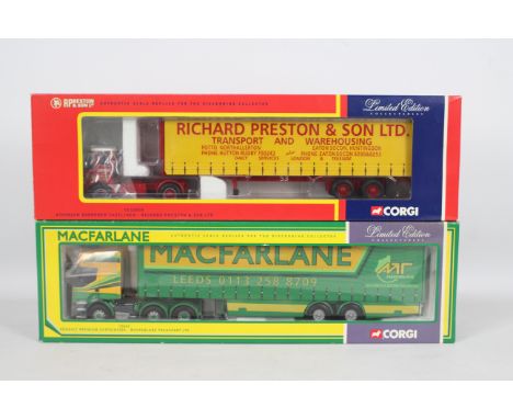 Corgi - Two boxed Corgi Limited Edition 1:50 scale diecast trucks. Lot consists of CC12505 Atkinson Borderer Tautliner 'Richa