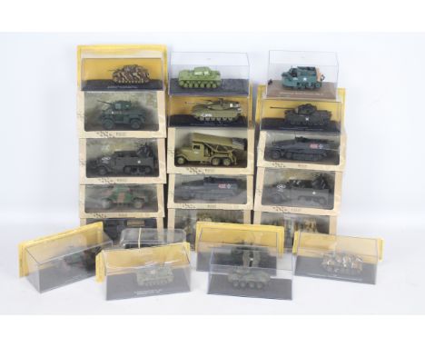 Atlas - Gate - 21 x military vehicles mostly boxed including Panhard AMD35, Hanomag SdKfz 251/1, M16 Multiple Gun Carriage an