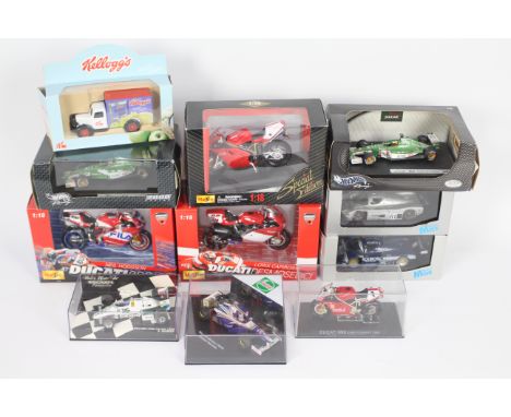 Maisto - Minichamps - Models Max - 11 x boxed models including Neil Hodgson Ducati 999 in 1:18 scale, a limited edition Saube