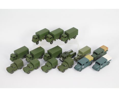 Dinky - Morestone - 15 x unboxed Military Vehicles including six Dinky # 623 Army Wagons, four # 641 One Ton Cargo Trucks, th