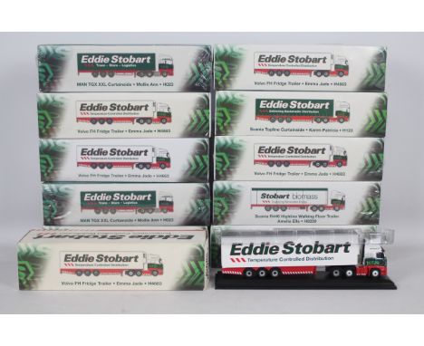 Atlas Editions - A fleet of 11 boxed 1:76 scale diecast model trucks from Atlas Editions all in the livery of 'Eddie Stobart 