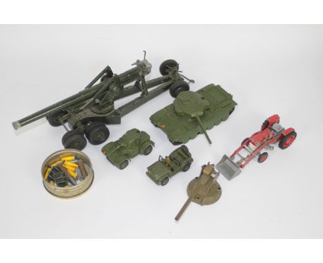Britains - Dinky - Corgi - A collection of models including Britains Long Tom 155mm Gun with accessories, Dinky Centurion Tan